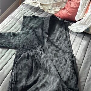 Black Textured jumpsuit